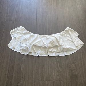White Off the Shoulder Swim Top